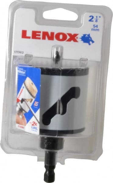 Lenox - 2-1/8" Diam, 1-9/16" Cutting Depth, Hole Saw - Bi-Metal Saw, Toothed Edge - Exact Tooling