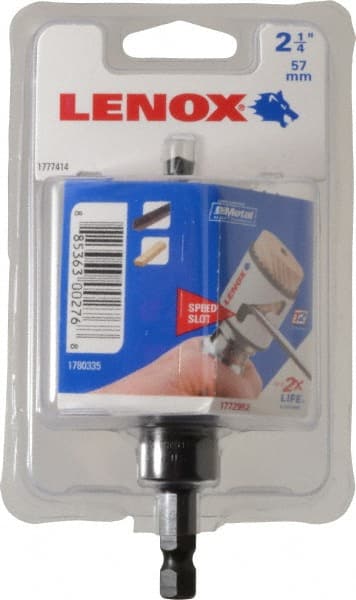 Lenox - 2-1/4" Diam, 1-9/16" Cutting Depth, Hole Saw - Bi-Metal Saw, Toothed Edge - Exact Tooling
