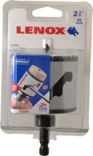 Lenox - 2-3/8" Diam, 1-9/16" Cutting Depth, Hole Saw - Bi-Metal Saw, Toothed Edge - Exact Tooling
