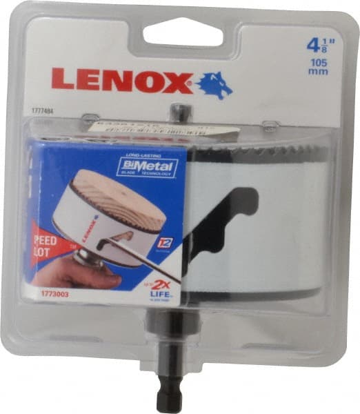 Lenox - 4-1/8" Diam, 1-9/16" Cutting Depth, Hole Saw - Bi-Metal Saw, Toothed Edge - Exact Tooling