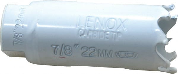 Lenox - 7/8" Diam, 1-1/2" Cutting Depth, Hole Saw - Carbide-Tipped Saw, Toothed Edge - Exact Tooling