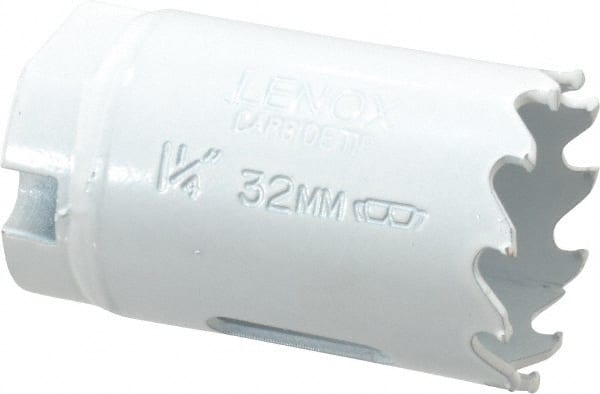 Lenox - 1-1/4" Diam, 1-1/2" Cutting Depth, Hole Saw - Carbide-Tipped Saw, Toothed Edge - Exact Tooling