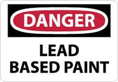 NMC - "Danger - Lead Based Paint", 10" Long x 14" Wide, Rigid Plastic Safety Sign - Rectangle, 0.05" Thick, Use for Accident Prevention - Exact Tooling