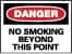 NMC - "Danger - No Smoking Beyond This Point", 10" Long x 14" Wide, Rigid Plastic Safety Sign - Rectangle, 0.05" Thick, Use for Accident Prevention - Exact Tooling