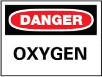 NMC - "Danger - Oxygen", 10" Long x 14" Wide, Rigid Plastic Safety Sign - Rectangle, 0.05" Thick, Use for Hazardous Materials - Exact Tooling