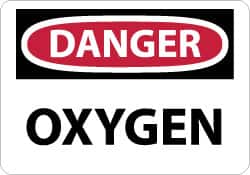 NMC - "Danger - Oxygen", 10" Long x 14" Wide, Aluminum Safety Sign - Rectangle, 0.04" Thick, Use for Hazardous Materials - Exact Tooling