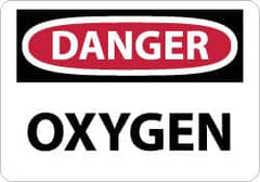 NMC - "Danger - Oxygen", 10" Long x 14" Wide, Aluminum Safety Sign - Rectangle, 0.04" Thick, Use for Hazardous Materials - Exact Tooling