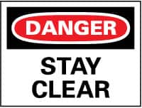 NMC - "Danger - Stay Clear of Moving Conveyors", 10" Long x 14" Wide, Aluminum Safety Sign - Rectangle, 0.04" Thick, Use for Accident Prevention - Exact Tooling