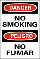 NMC - "Danger - No Smoking", 20" Long x 14" Wide, Rigid Plastic Safety Sign - Rectangle, 0.05" Thick, Use for Accident Prevention - Exact Tooling