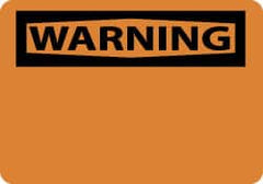 NMC - "WARNING", 10" Long x 14" Wide, Rigid Plastic Safety Sign - Rectangle, 0.05" Thick, Use for Accident Prevention - Exact Tooling