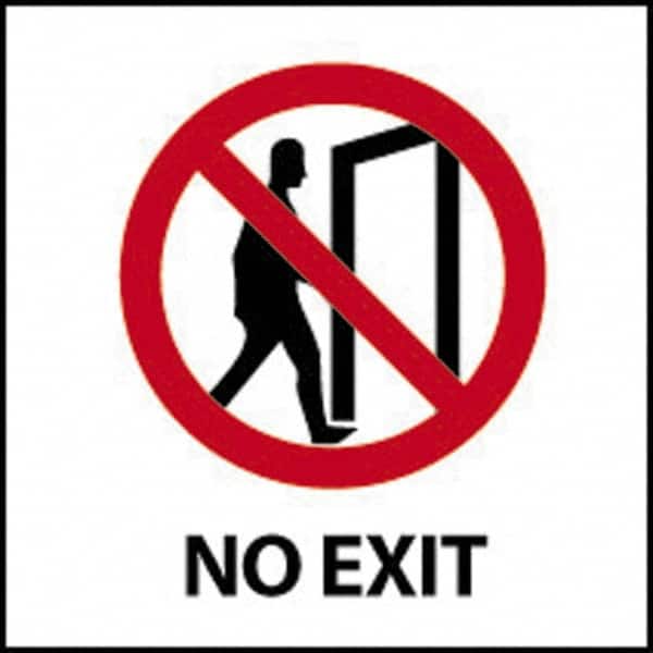 NMC - No Exit, Plastic Exit Sign - 7" Wide x 7" High - Exact Tooling