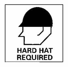 NMC - "Hard Hat Required", 7" Long x 7" Wide, Rigid Plastic Safety Sign - Square, 0.05" Thick, Use for Accident Prevention - Exact Tooling