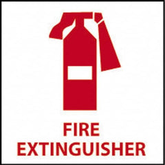 NMC - Fire Extinguisher, Plastic Fire Sign - 7" Wide x 7" High - Exact Tooling