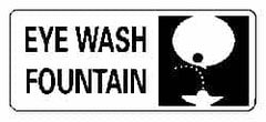 NMC - "Eye Wash Fountain", 7" Long x 17" Wide, Rigid Plastic Safety Sign - Rectangle, 0.05" Thick, Use for First Aid - Exact Tooling