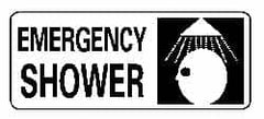 NMC - "Emergency Shower", 7" Long x 17" Wide, Pressure-Sensitive Vinyl Safety Sign - Rectangle, 0.004" Thick, Use for First Aid - Exact Tooling