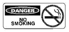 NMC - "Danger - No Smoking", 7" Long x 17" Wide, Pressure-Sensitive Vinyl Safety Sign - Rectangle, 0.004" Thick, Use for Accident Prevention - Exact Tooling