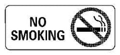 NMC - "No Smoking", 7" Long x 17" Wide, Pressure-Sensitive Vinyl Safety Sign - Rectangle, 0.004" Thick, Use for Accident Prevention - Exact Tooling