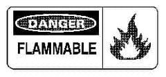 NMC - Danger - Flammable, Plastic Fire Sign - 17" Wide x 7" High - Exact Tooling