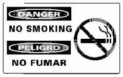 NMC - "Danger - No Smoking", 10" Long x 18" Wide, Rigid Plastic Safety Sign - Rectangle, 0.05" Thick, Use for Accident Prevention - Exact Tooling