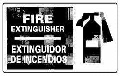 NMC - Fire Extinguisher, Pressure Sensitive Vinyl Fire Sign - 18" Wide x 10" High, English/Spanish - Exact Tooling