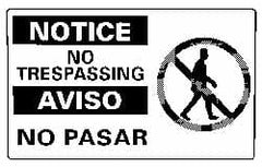 NMC - "Notice - No Trespassing", 10" Long x 18" Wide, Rigid Plastic Safety Sign - Rectangle, 0.05" Thick, Use for Security & Admittance - Exact Tooling