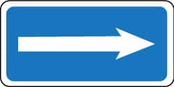 NMC - "Reserved Parking", "Right Arrow", 12" Wide x 6" High, Aluminum ADA Signs - 0.08" Thick, White on Blue, Engineer Grade Reflectivity, Rectangle, Post Mount - Exact Tooling