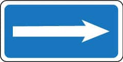 NMC - "Reserved Parking", "Right Arrow", 12" Wide x 6" High, Aluminum ADA Signs - 0.08" Thick, White on Blue, Engineer Grade Reflectivity, Rectangle, Post Mount - Exact Tooling