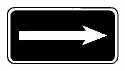 NMC - "Right Arrow", 12" Wide x 6" High, Aluminum ADA Signs - 0.063" Thick, White on Blue, Rectangle, Post Mount - Exact Tooling