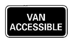 NMC - "Van Accessible", 12" Wide x 6" High, Aluminum ADA Signs - 0.04" Thick, White on Blue, Rectangle, Wall Mount - Exact Tooling