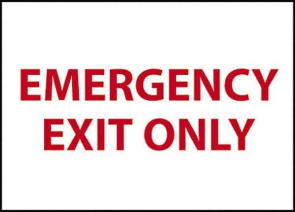 NMC - Emergency Exit Only, Plastic Exit Sign - 14" Wide x 10" High - Exact Tooling