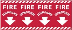 NMC - Fire Extinguisher, Pressure Sensitive Vinyl Fire Sign - 24" Wide x 12" High - Exact Tooling