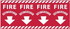 NMC - Fire Extinguisher, Pressure Sensitive Vinyl Fire Sign - 24" Wide x 12" High - Exact Tooling