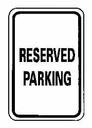 NMC - "Reserved Parking", 12" Wide x 18" High, Aluminum Reserved Parking Signs - 0.04" Thick, Black on White, Rectangle, Wall Mount - Exact Tooling