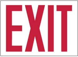 NMC - Exit, Pressure Sensitive Vinyl Exit Sign - 10" Wide x 7" High, Glow-in-the-Dark - Exact Tooling