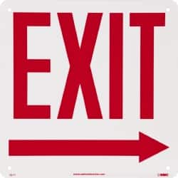 NMC - Exit, Rigid Plastic Exit Sign - 10" Wide x 10" High, Glow-in-the-Dark - Exact Tooling