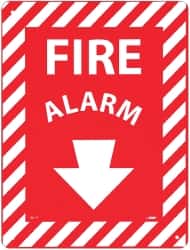 NMC - Fire Alarm, Rigid Plastic Fire Sign - 9" Wide x 12" High, Glow-in-the-Dark - Exact Tooling