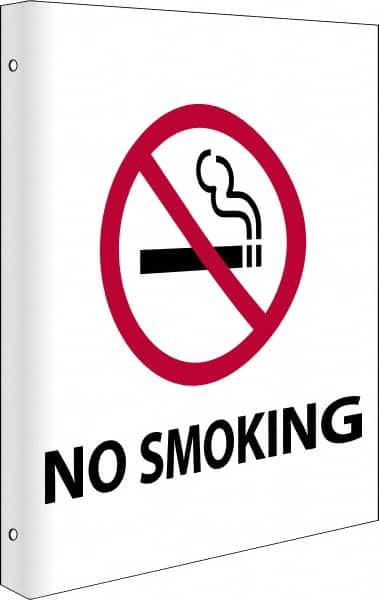 NMC - "No Smoking", 10" Long x 8" Wide, Rigid Plastic Safety Sign - Rectangle, 0.05" Thick, Use for Accident Prevention - Exact Tooling