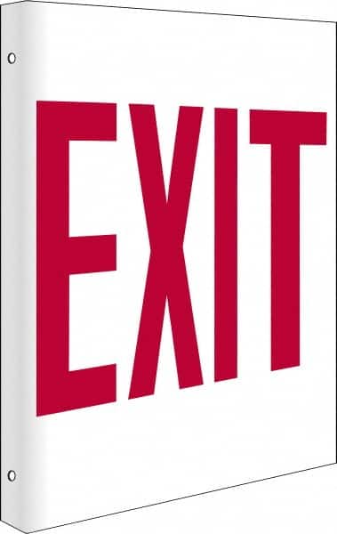 NMC - Exit, Rigid Plastic Exit Sign - 8" Wide x 10" High - Exact Tooling
