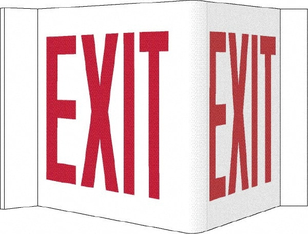 NMC - Exit, Acrylic Exit Sign - 14-1/2" Wide x 8" High - Exact Tooling