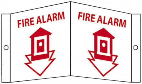 NMC - Fire Alarm, Acrylic Fire Sign - 14-1/2" Wide x 8" High - Exact Tooling