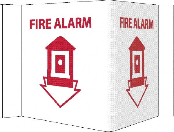 NMC - Fire Alarm, Acrylic Fire Sign - 14-1/2" Wide x 8" High - Exact Tooling