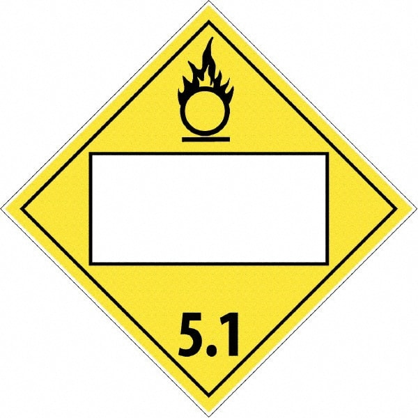 NMC - 10-3/4" Wide x 10-3/4" High, Rigid Plastic Placard - Black & White on Yellow, UV Resistant, Chemical Resistant, Graffiti Proof - Exact Tooling