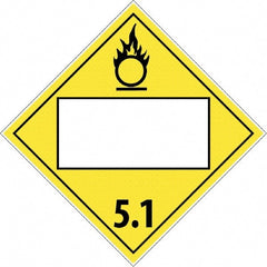 NMC - 10-3/4" Wide x 10-3/4" High, Rigid Plastic Placard - Black & White on Yellow, UV Resistant, Chemical Resistant, Graffiti Proof - Exact Tooling