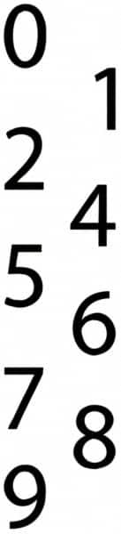 NMC - Pressure Sensitive Vinyl Number Set - Black on White, 50 Pack - Exact Tooling