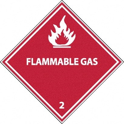 NMC - Flammable Gas DOT Shipping Label - 4" High x 4" Wide - Exact Tooling