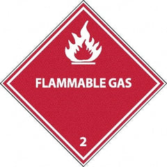 NMC - Flammable Gas DOT Shipping Label - 4" High x 4" Wide - Exact Tooling