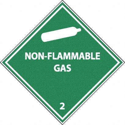 NMC - Non Flammable Gas DOT Shipping Label - 4" High x 4" Wide - Exact Tooling