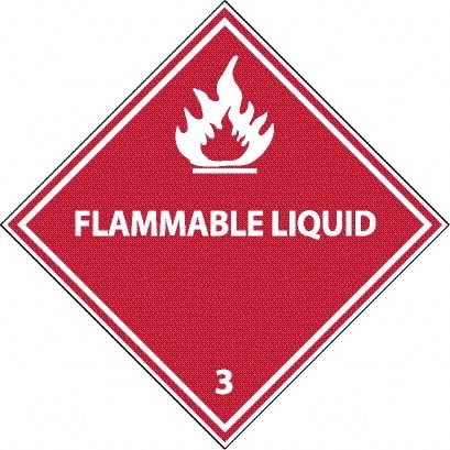 NMC - Flammable Liquid DOT Shipping Label - 4" High x 4" Wide - Exact Tooling