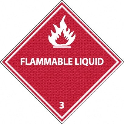 NMC - Flammable Liquid DOT Shipping Label - 4" High x 4" Wide - Exact Tooling