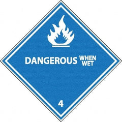 NMC - Dangerous When Wet DOT Shipping Label - 4" High x 4" Wide - Exact Tooling